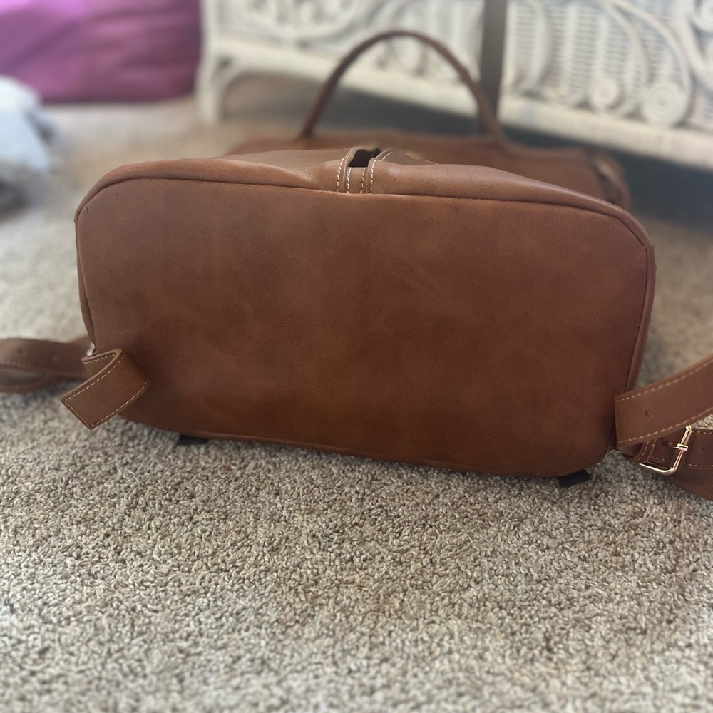 Kelly Moore Tan Leather Backpack - Picture 6 of 6